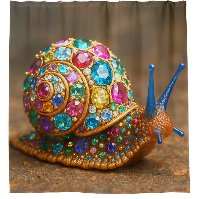 Gem Snail Shower Curtain (Front)