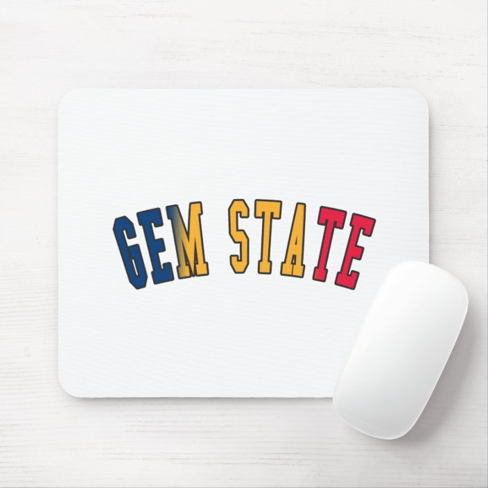 Gem State in State Flag Colors Mouse Pad
