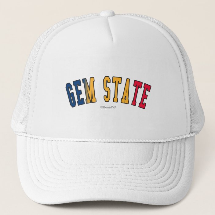 Gem State in State Flag Colors Trucker Hat