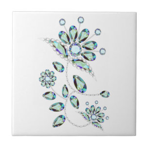 Gem Stone Gold Filigree      Ceramic Tile