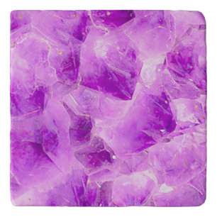 Gem Stone Pattern, Amethyst Slab Trivet