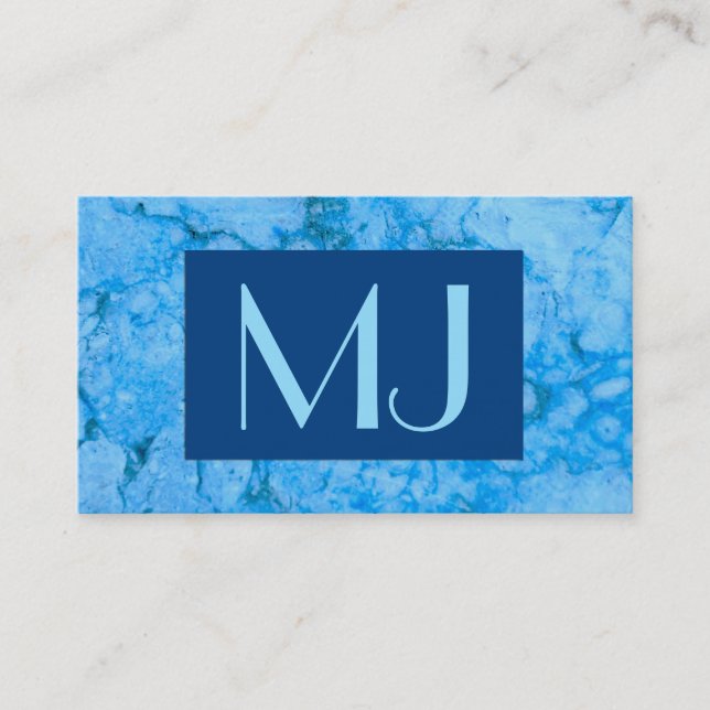 Gem Stone Pattern, Blue Bahia Granite Business Car Card (Front)