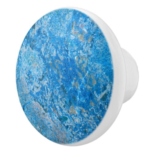 Gem Stone Pattern Blue Bahia Granite Ceramic Knob
