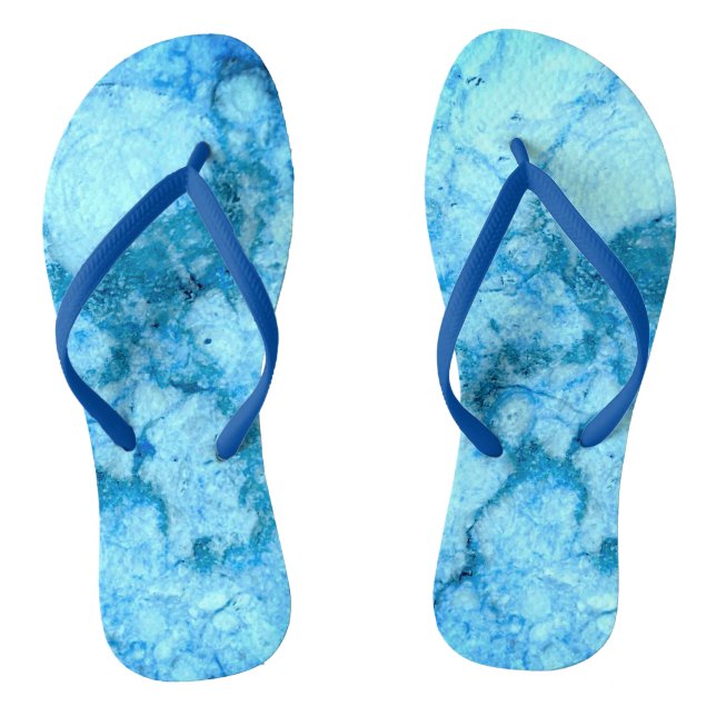 Gem Stone Pattern, Blue Bahia Granite  Flip Flops (Footbed)