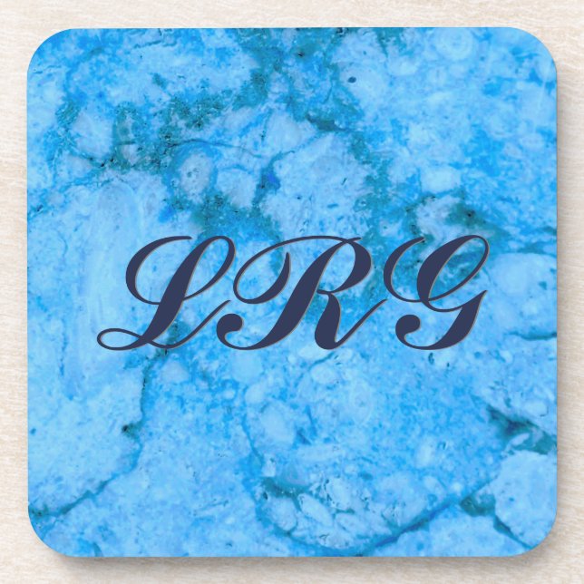 Gem Stone Pattern, Blue Granite Beverage Coaster (Front)