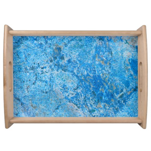 Gem Stone Pattern Blue Granite Serving Tray