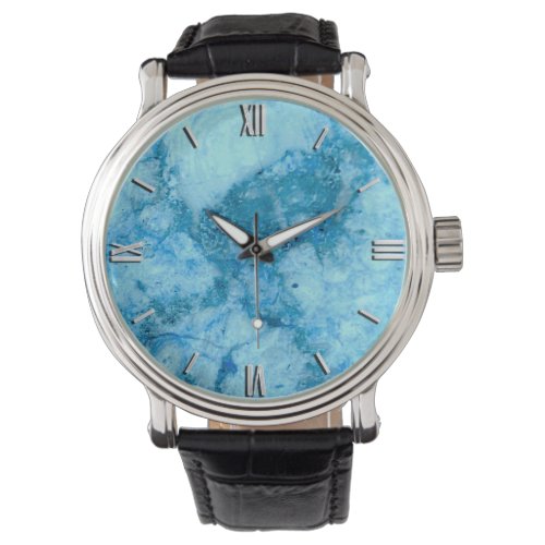 Gem Stone Pattern Blue Granite Watch