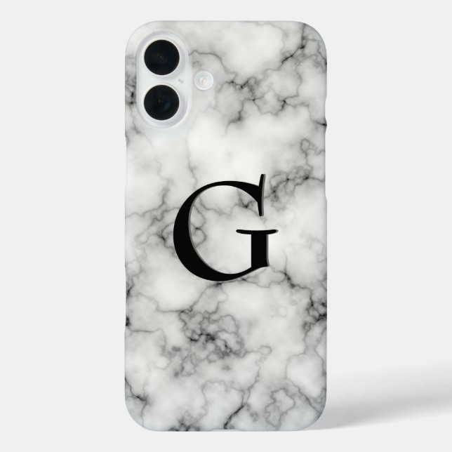 Gem Stone Pattern, Gray / Grey Marble & Black Onyx Case-Mate iPhone Case (Back)