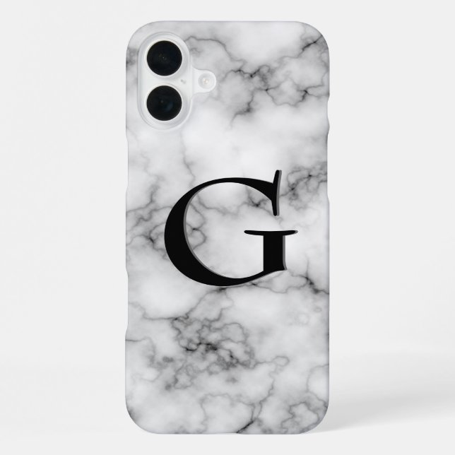Gem Stone Pattern, Gray / Grey Marble & Black Onyx Iphone Case (Back)