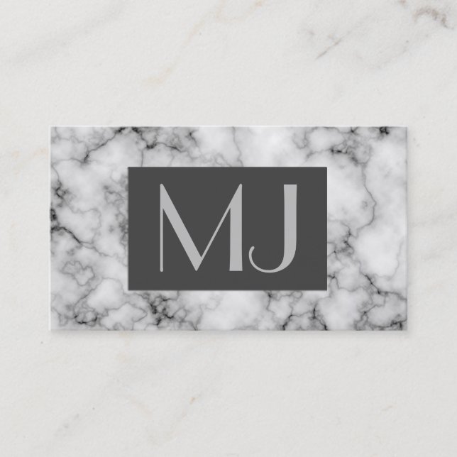 Gem Stone Pattern, Gray / Grey Marble Business Card (Front)