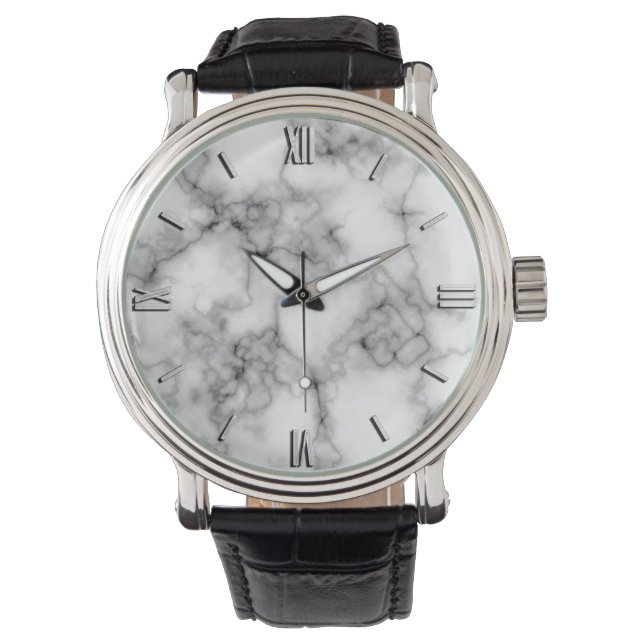 Gem Stone Pattern, Gray / Grey Marble  Watch (Front)