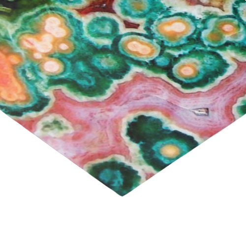 Gem Stone Pattern Ocean Jasper Green and Multi Tissue Paper