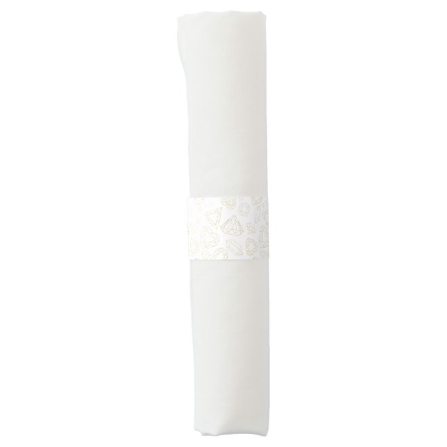 Gem Theme Gold Birthday Party Napkin Bands (Front)