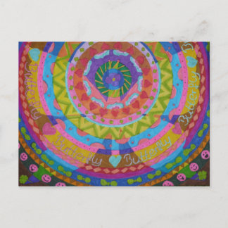 gemalter Schmetterling mit Hintergrund Postcard