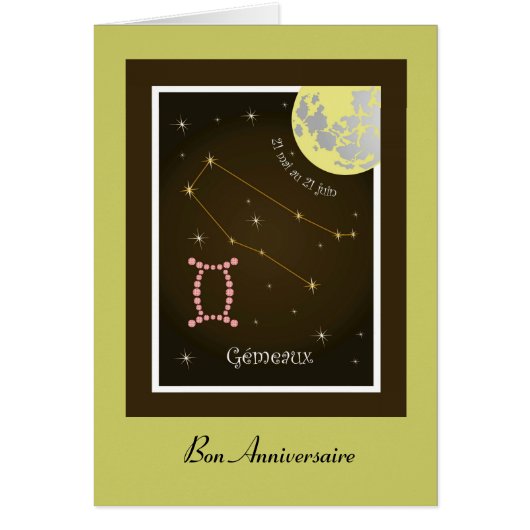 Gémeaux 21 mai au 21 juin Karte (Front)