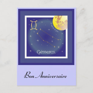 Gémeaux 21 mai au 21 juin postcard