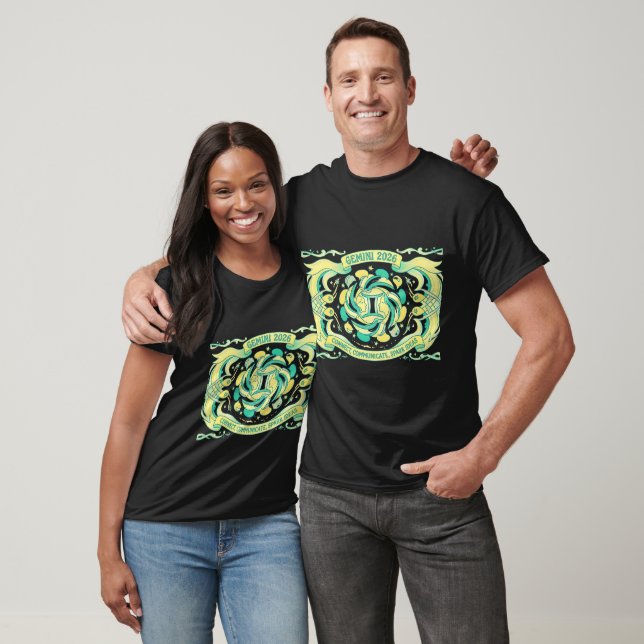 Gemini 2026 Zodiac Mandala | Air Sign Astrology Ar T-Shirt (Unisex)