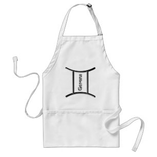 GEMINI, Abstract Design of the Zodiac Sign, Adult Apron