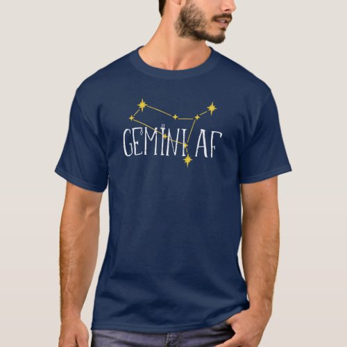 GEMINI AF constellation w Mercury  Twins symbols T_Shirt