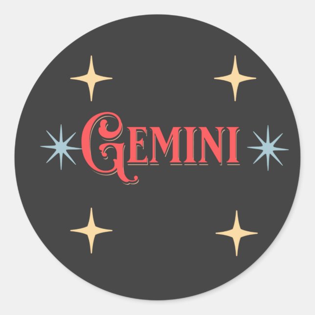 Gemini Astrological Sign  Classic Round Sticker (Front)