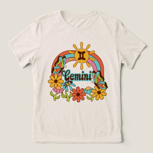 Gemini astrology birth sign zodiac butterfly twins Tri-Blend shirt (Design Front)