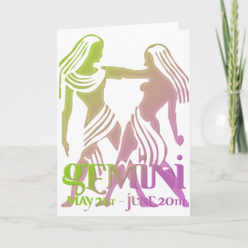 Gemini Astrology Birthday Card design 1