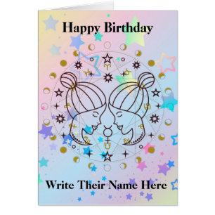 Gemini Astrology Sign Birthday Card May 21-June 20