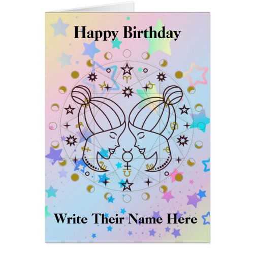 Gemini Astrology Sign Birthday Card May 21_June 20