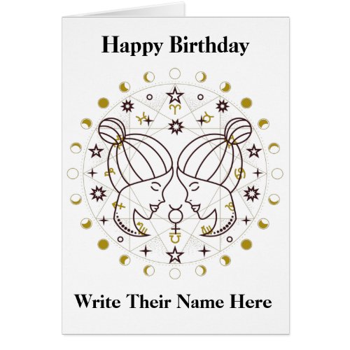 Gemini Astrology Sign Birthday Card May 21_June 20