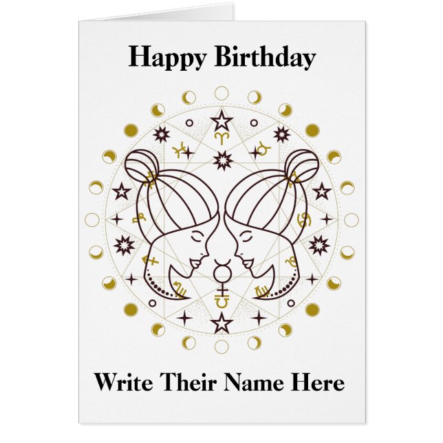 Gemini Astrology Sign Birthday Card May 21 June 20 Zazzle