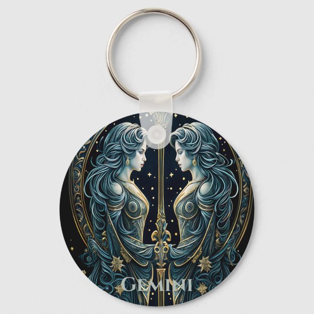Gemini astrology sign keychain (Front)
