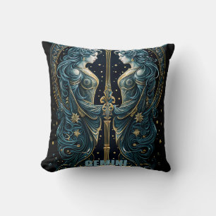 Gemini astrology sign throw pillow
