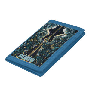 Gemini astrology sign tri-fold wallet