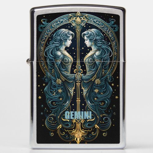 Gemini astrology sign zippo lighter