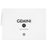 Gemini Astrology Word Collage Card (Back Horizontal)