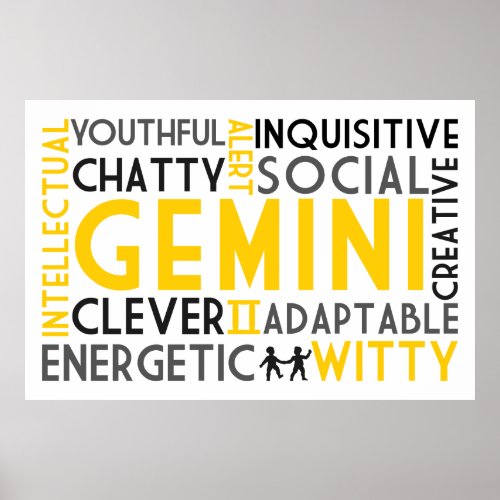 Gemini Astrology Word Collage Print