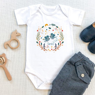 Gemini Baby Clothing - Twins Theme Zodiac Sign Bodysuit