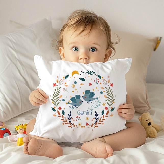 Gemini Baby Zodiac Nursery Pillow (Creator Uploaded)
