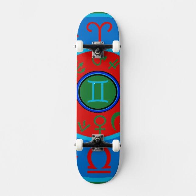 Gemini Birth Sign Astrological Skateboard Deck (Front)