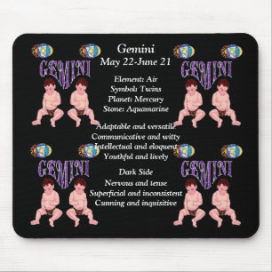 Gemini Birth Sign Zodiac Mouse Pad
