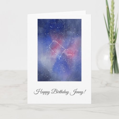 Gemini Birthday Card Customizable