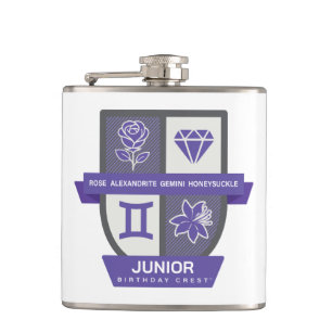Gemini Birthday Crest™ for June 1-21 Flask