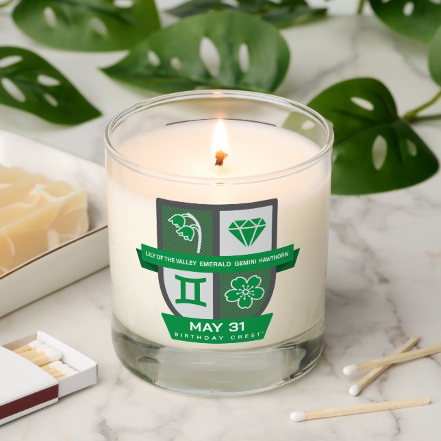 Gemini Birthday Crest™ for May 21-31 Candle (Lit)