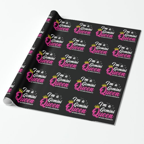 Gemini Birthday Queen Astrology Zodiac May June Wrapping Paper