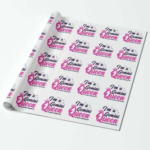 Gemini Birthday Queen Astrology Zodiac Sign Soul Wrapping Paper