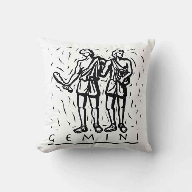 Gemini Birthday Year Astrological Zodiac Sign Throw Pillow (Front)