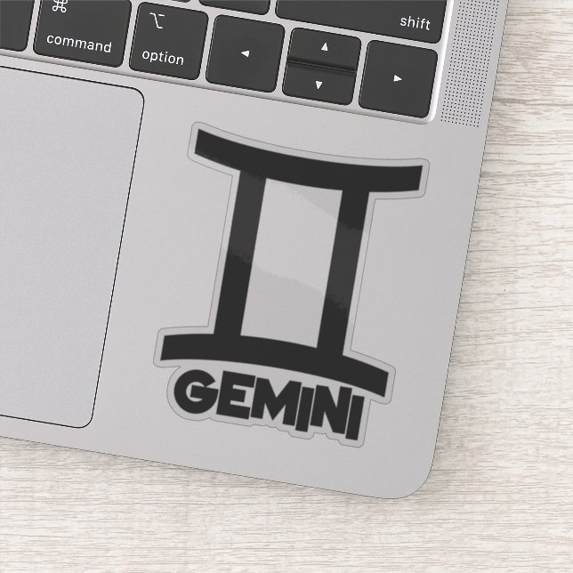 Gemini Bold Zodiac Sign Horoscope Custom Text Sticker (Detail)