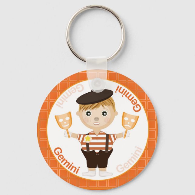 Gemini Boy Character Keychain (Front)