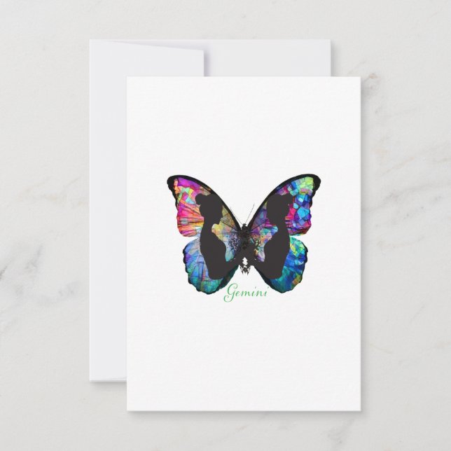 GEMINI - Butterfly and Twins - Thank You Card (Front)