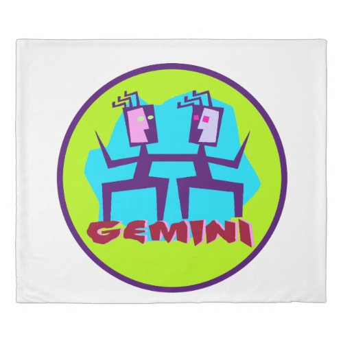 Gemini Cartoon Zodiac Astrology design Duvet Cover